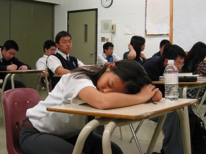 sleeping in class 300x225 Sleep for Overcommitted High School Students